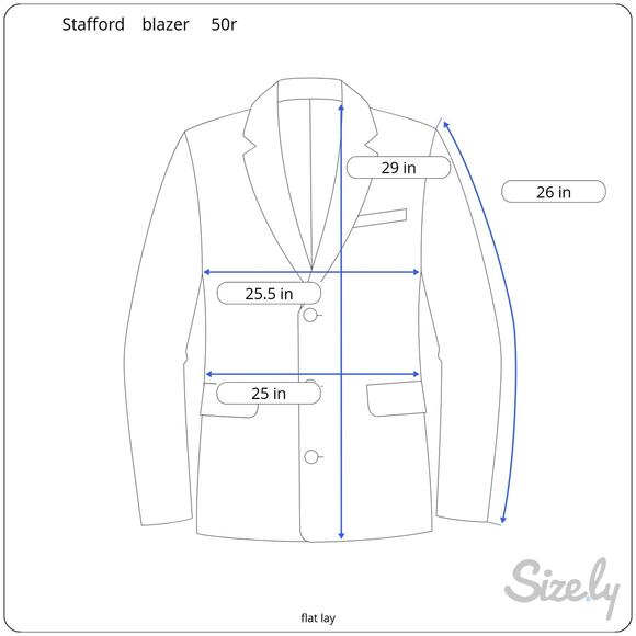 Vintage Stafford Men's Stafford Corduroy Blazer Tan Gray Elbow Patch  Size 50R - Picture 9 of 9